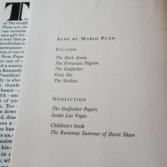 The Fourth K By Mario Puzo First Edition Hardcover Novel 1990 Political Thriller - Picture 5 of 10